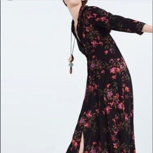 ZARA Floral Buttoned down Maxi Dress